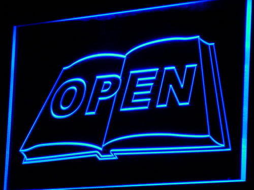 Book Bookstore Bookshop Display Neon Light Sign